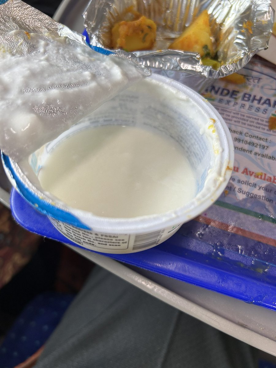 Nirendra K. Nagar (@nirendranagar) on Twitter photo Travelled by Vande Bharat 22415 today I.e.19 Apr 25. The food quality was less than satisfactory. Potatos were half-cooked, curd was stale and sour. The paneer item had just 4-5 very small pieces of paneer. Very disappointed. <a href="/railcomplaint/">Indian Railway Complaints</a> @irctcofficial <a href="/eCateringIRCTC/">ECatering IRCTC</a> Travelled by Vande Bharat 22415 today I.e.19 Apr 25. The food quality was less than satisfactory. Potatos were half-cooked, curd was stale and sour. The paneer item had just 4-5 very small pieces of paneer. Very disappointed. <a href="/railcomplaint/">Indian Railway Complaints</a> @irctcofficial <a href="/eCateringIRCTC/">ECatering IRCTC</a>