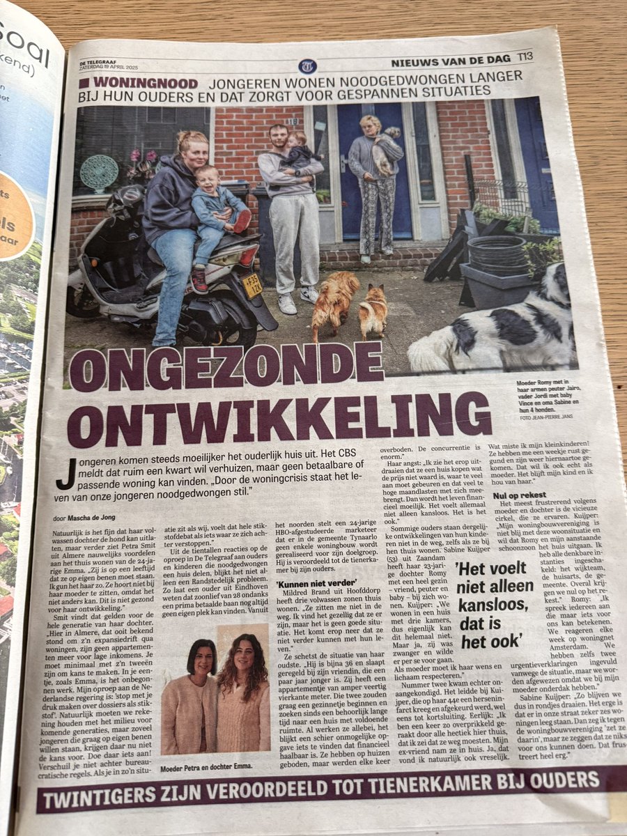 ‘Jongeren wonen noodgedwongen langer bij hun ouders en dat zorgt voor gespannen situaties’

En kabinet bevriest huren en houdt fictief rendement box 3 op 7,7%

Gevolg: nieuwe prikkel om uit te ponden en minder nieuwbouw

#lekkerbezig

 <a href="/PVVpers/">PVV | Partij voor de Vrijheid</a> <a href="/VVD/">VVD</a> <a href="/NwSocContract/">Nieuw Sociaal Contract</a> <a href="/BoerBurgerB/">BBB BoerBurgerBeweging 🍀🍀🍀</a>