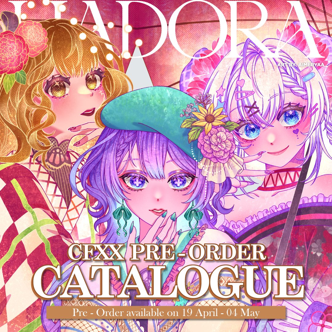 HaliChrysaora's tweet photo. [ ❤&🔁are appreciated ]
Aloo! Pre-Order merch #CFXX #CF20 kami telah dibuka 🥳

📅Periode 19 April - 04 Mei 2025
🎁Khusus pengambilan ON THE SPOT
📌Di booth HADORA (nomor booth TBA)
🔗Form PO: https://t.co/igorNaJDUN

(1/3)

#CFXXcatalog #CFXXcatalogue #CF20catalog #CF20catalogue #COMIFURO20 #comifuroxx #comifuro20catalogue #ComifuroXXcatalogue