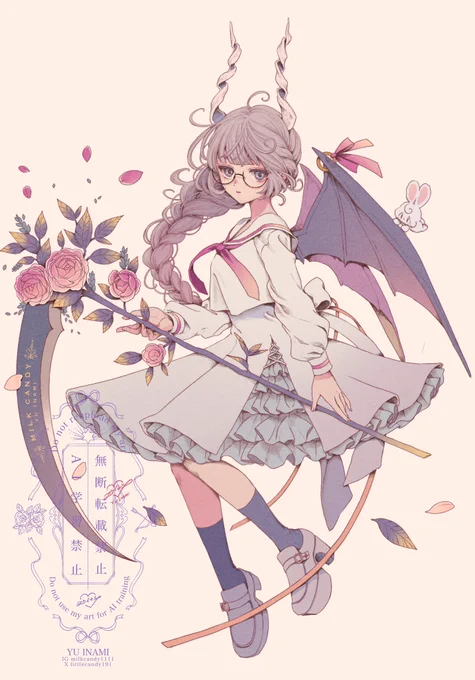 #対になってる絵をあげる天使ちゃん悪魔ちゃん 