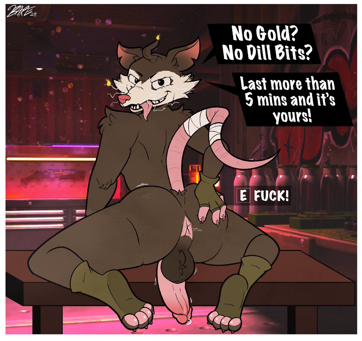 ZeroPointMen's tweet photo. - Skillet -

- Splodin’ with Excitement
- An energetic, talkative and twitchy possum
- An Explosion Enthusiast and black market salesman
- takes up part time work to raid banks with other outlaws
- May also partake in “other” part time work
- all for some delicious dill coins~ https://t.co/xcMLniCt8g