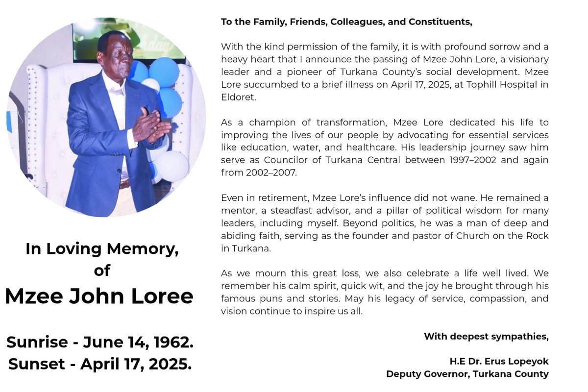 H.E Dr. John Erus Lopeyok (@drjohnerus) on Twitter photo 