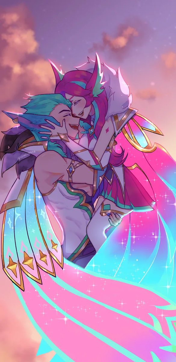 VioletRavenlol's tweet photo. 🌸 Happy birthday to Xayah &amp; Rakan 💖

(Art made by @/pouyachii) https://t.co/1WBEPG6jpe