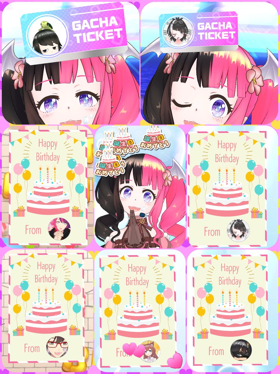 18日の0時になった瞬間に
自枠で素敵なハピバ画像と共に
お祝いしてくれたおにぃ🌎🍨と
#たまてばこ のみんな🫶🏻

お誕生日だからと大切な🎫を
届けてくれたこしまるさん🚚💨ぷくちゃん🥰

お顔つきのバースデーカードもたくさんで
深夜から19日になっても
幸せ気分でいっぱいでした❤️