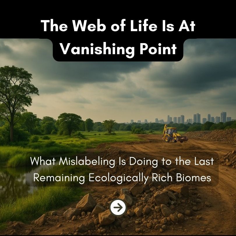 RedefinePurpose's tweet photo. @moefcc @aranya_kfd @DelhiTreesSOS @SupremeCourtIND @CentralIfs 📝 Read the full blog:
 “The Vanishing Ecosystems”
→ How mislabeling, greed &amp; ignorance are erasing we of life beyond repair. 
Link: <https://t.co/0pVN60VUmW>
@moefcc @aranya_kfd @DelhiTreesSOS
@SupremeCourtIND @CentralIfs
#NotAWasteland #EcologyFirst #PrakritiDharma https://t.co/dOQ09xf1Yt