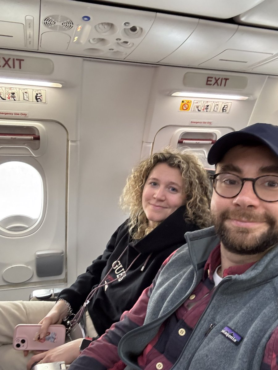 Dodo_24's tweet photo. “Hey @Ryanair, paid absolutely nothing extra and now we’re stuck together in the emergency row with extra legroom?! Outrageous. How am I supposed to complain properly now?” https://t.co/jputd0a2IF