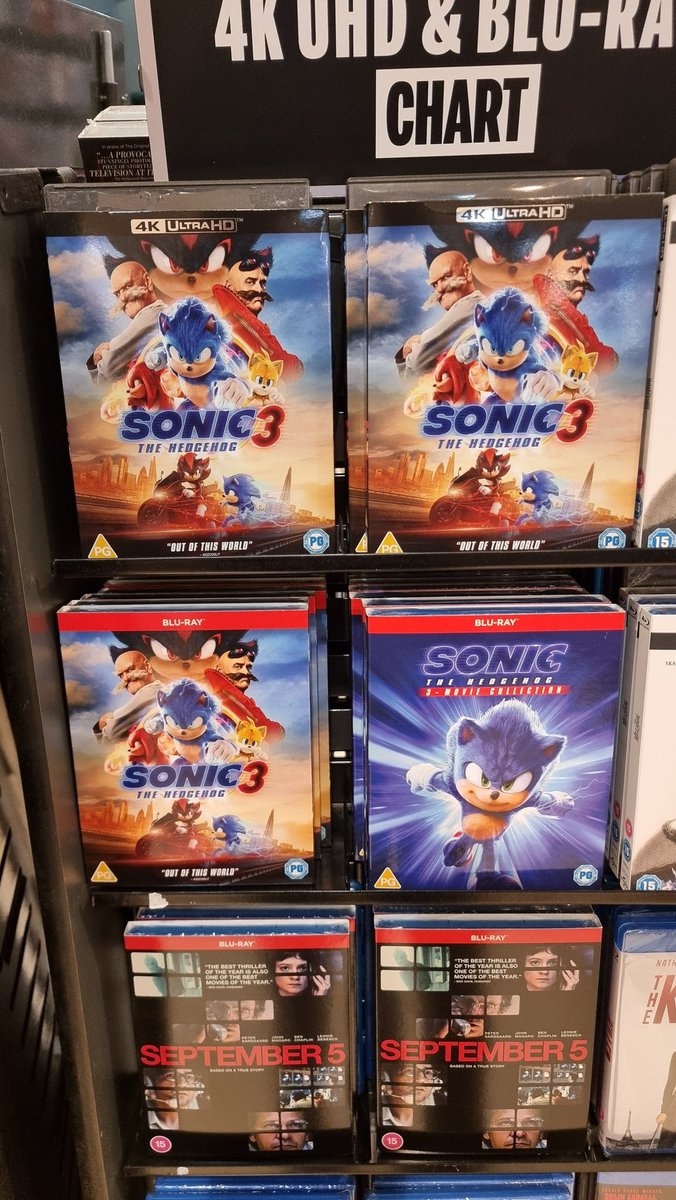 Looking for something to watch this weekend? We've got Sonic 3 and Spetember 5 available on 4K, Blu-ray and DVD.
#SonicMovie3 #SonicTheHedeghog