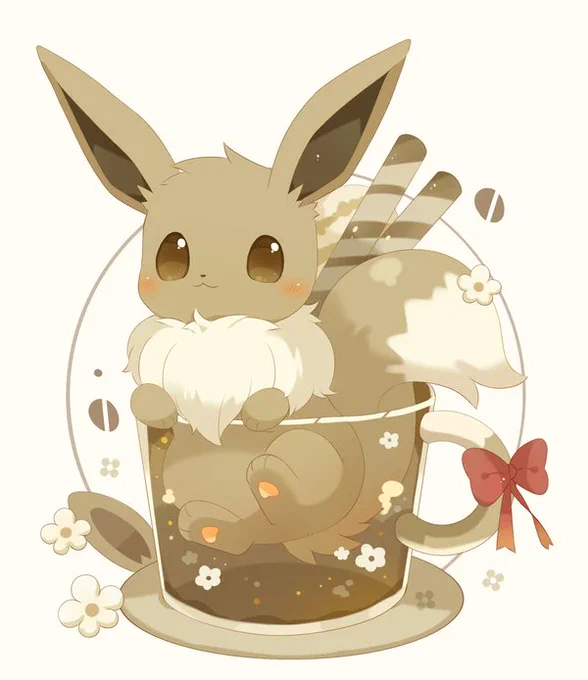 カフェラテイーブイ   #ポケモンイラスト 