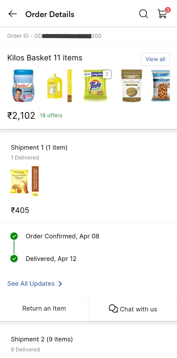 aarjey's tweet photo. Don't trust on @Flipkart Grocery Wen othrs delvers grocry in 10min Flipkart is unable 2deliver in 11days I m strugling Neithr product nor refund is being given Delivery person falsely marked it delivered Evry time I face issues wid #Flipkart #grocery @flipkartsupport #GoodFriday https://t.co/vMtdDlIil5
