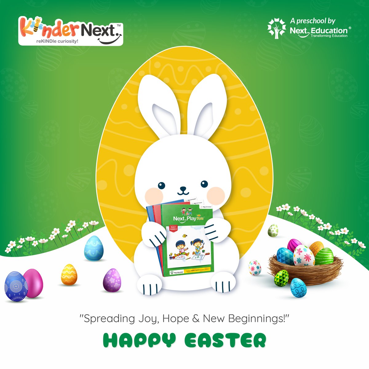 kinderNext's tweet image. 𝐇𝐚𝐩𝐩𝐲 𝐄𝐚𝐬𝐭𝐞𝐫!
Easter is a time of renewal, hope, and celebration. It reminds us that every ending blooms into a fresh beginning. #EasterSunday #JoyOfSpring #HopeAndRenewal #CelebrateTogether #EasterVibes #NewBeginnings #NextEducation #edtech #KinderNext
