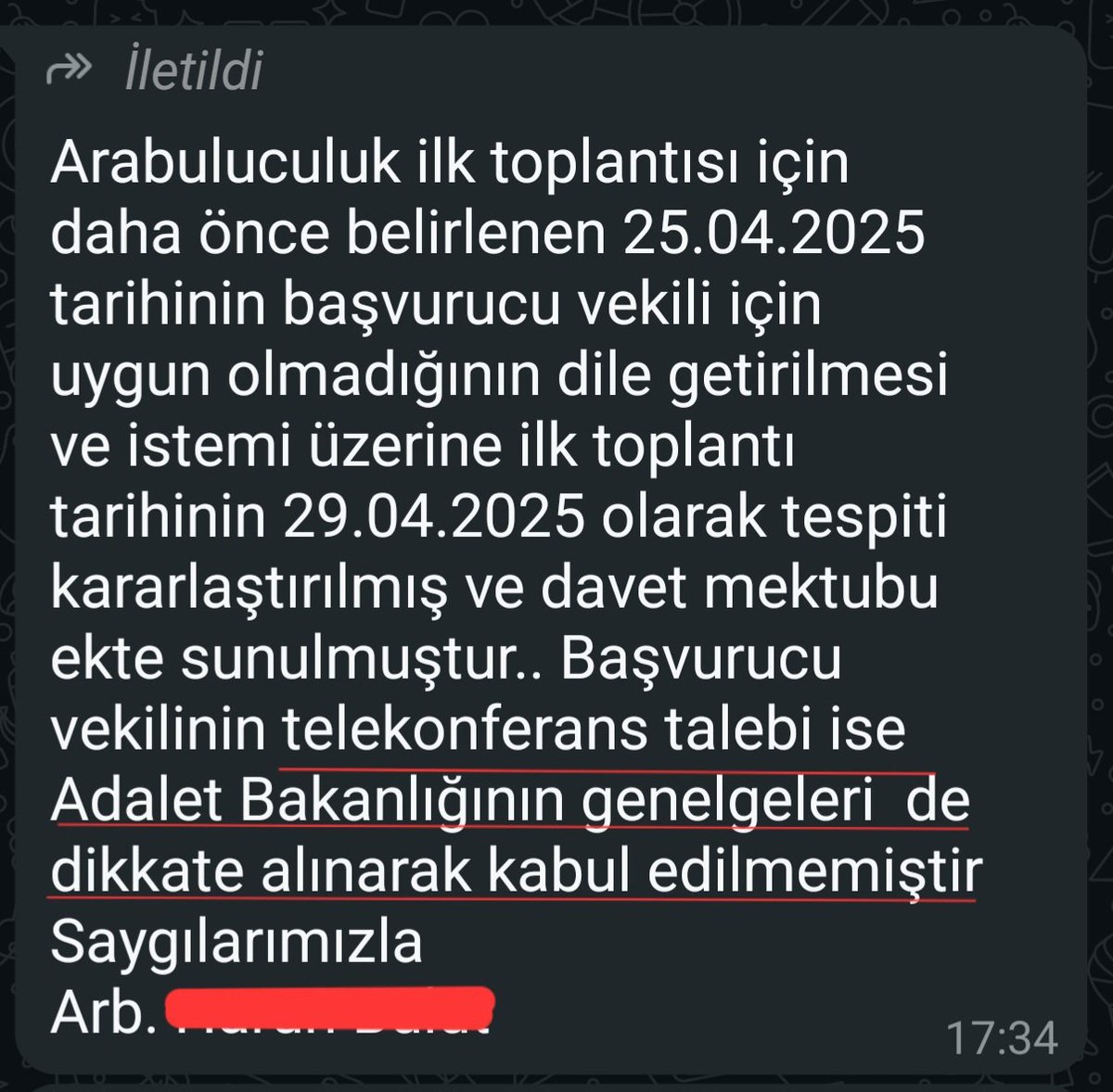 Krala bak krala!
Adalet Bakanlığının genelgesi diyor bir de...
Sorsan, genelge dediği idari tavsiyenin kanun hükmünün de üstünde olduğunu savunur utanmadan!

HUAK m. 15/2- Taraflar, emredici hukuk kurallarına aykırı olmamak kaydıyla arabuluculuk usulünü serbestçe