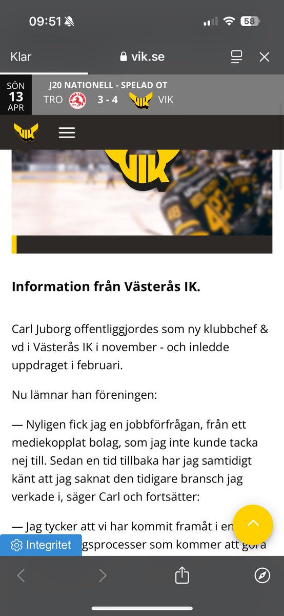 Simpishh's tweet image. Är det ett skämt? @VasterasIK