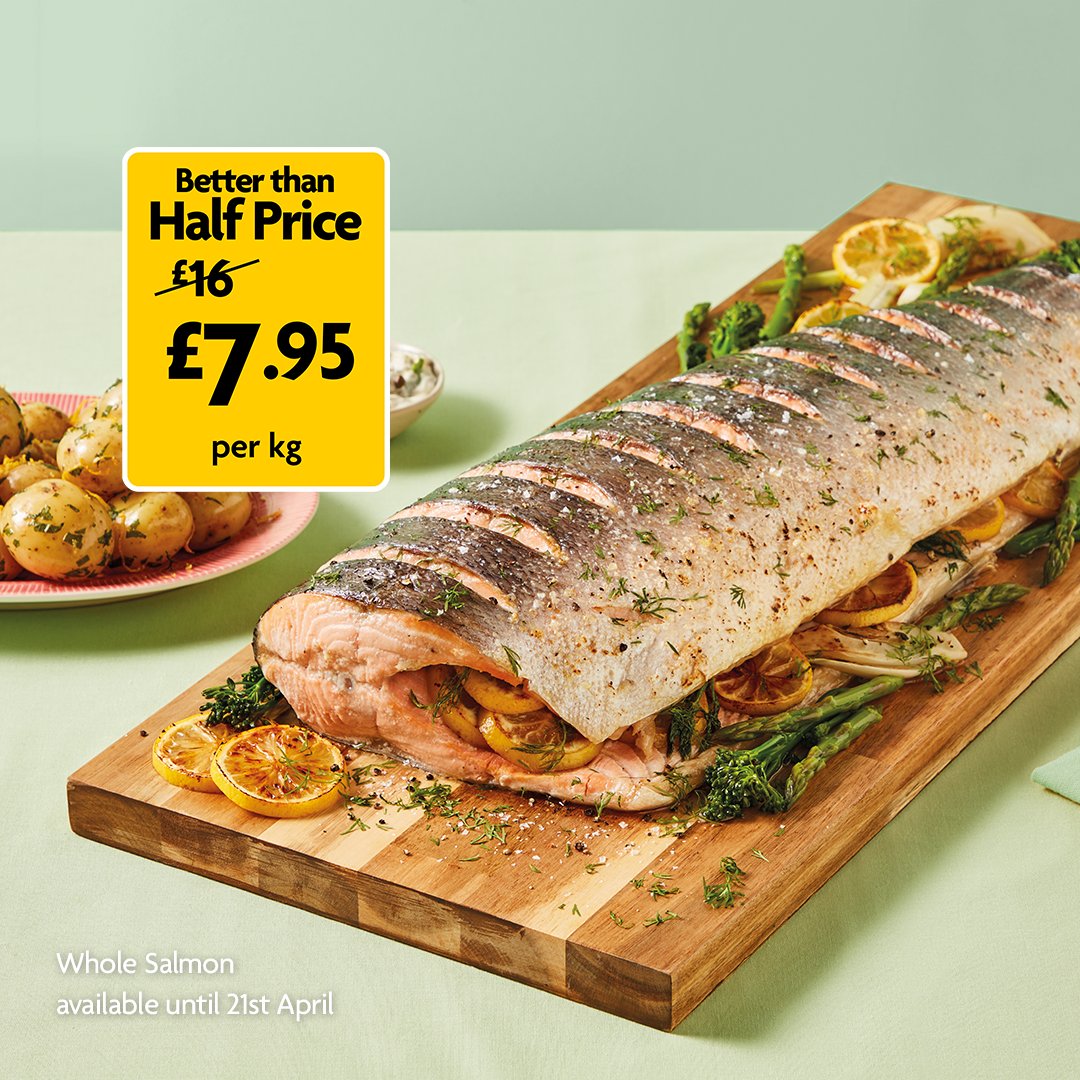 Morrisons's tweet image. Get ready for a delicious Easter feast! 🐣🥕 From fresh veggies to whole salmon - we've got you covered 👏