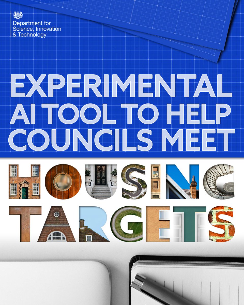 SciTechgovuk's tweet photo. Faster planning means more new homes 🏡   

We’re developing Extract - an AI tool that can digitise and find housing documents. This will improve accuracy and speed up planning processes, helping to deliver the target of 1.5 million new homes. https://t.co/wOsotzdUAP