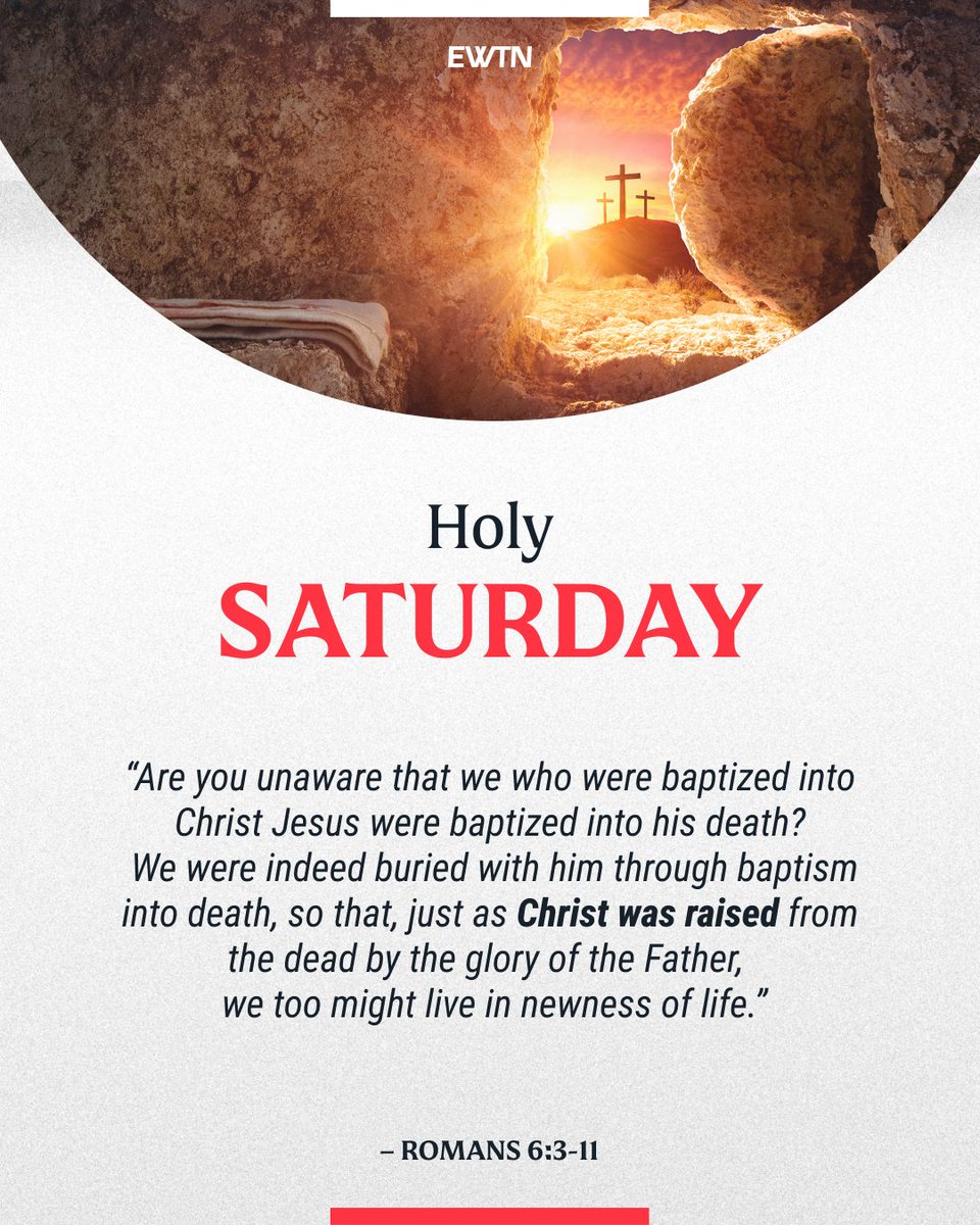 EWTN's tweet image. Today is Holy Saturday. While Catholics across the world do NOT celebrate Mass today (until the Easter Vigil), we seek the Lord and call upon Him. Lord, have mercy. Do not forsake us!
bit.ly/EWTNEaster