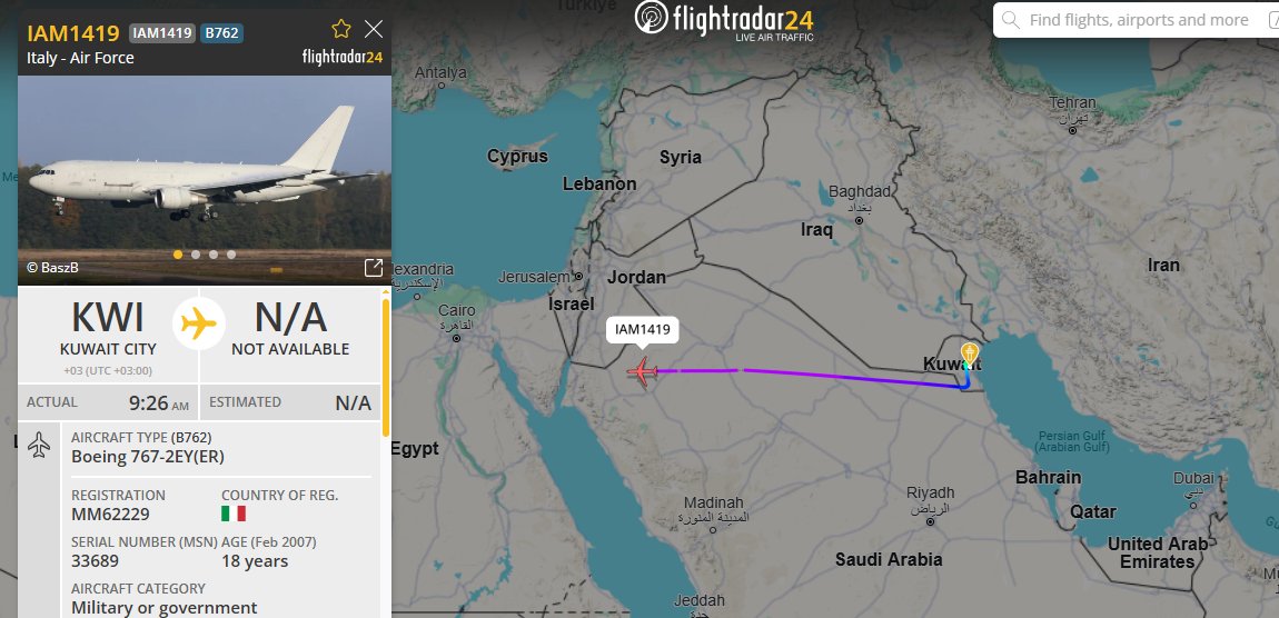 5472_nde's tweet photo. MM62229 #ItalianAF tanker out of #KuwaitCity - heading home ? --- this a/c has been operating as GOSSIP12 on tanking missions #Iraq - #daesh #ISIS #InherentResolve 0801z https://t.co/ku5bfS2vQt