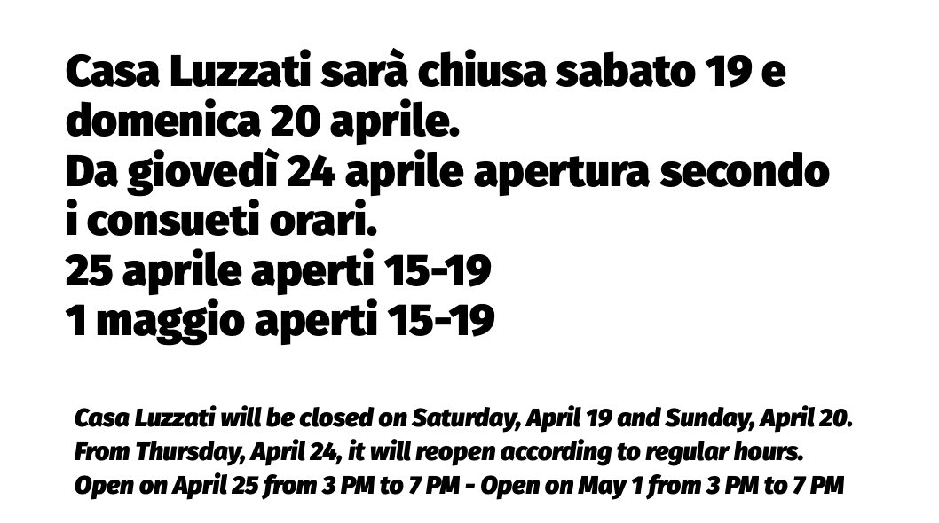 I nostri orari per Pasqua e ponti 😎