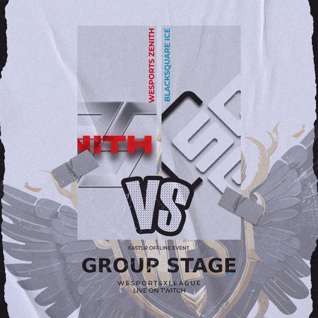 *WESPORTS EASTER LAN*

📺MATCH 2 

_WeS ZENITH vs sQ ICE_

🔗 twitch.tv/wesportsxleague

🎙️Ling &amp; sQ Ricci