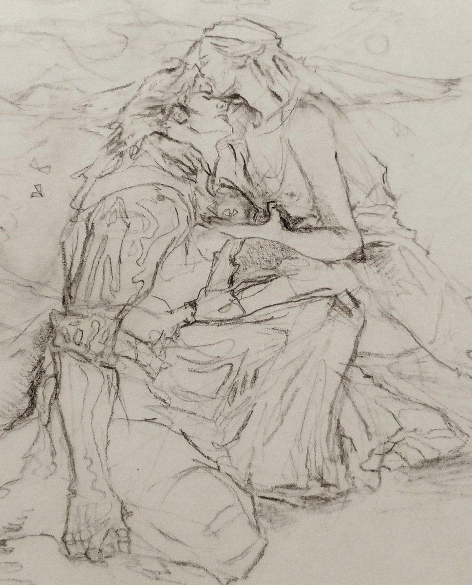 winter_of_her's tweet photo. . solace 🦋 

- from my sketchbook archives #reylo https://t.co/4U742lAPjN