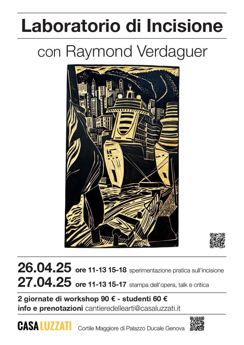 Casa Luzzati propone un appuntamento imperdibile per gli appassionati dell'arte e dell'incisione. 
Il 26 e 27 aprile 2025 Raymond Verdaguer sarà il protagonista di un workshop pratico dedicato alla stampa d'arte.
Info e iscrizioni
casaluzzati.it/_dnews.php?id=…