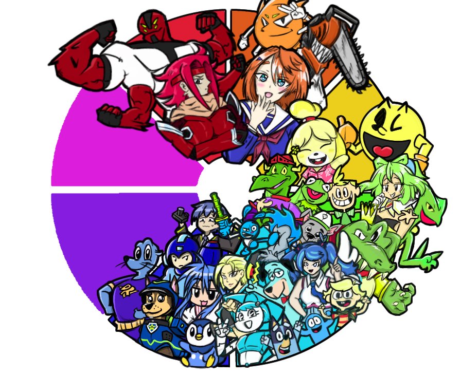M4N74RFL7's tweet photo. BLUE has arrived! Joining us is Kouta Tsuchiya, Mega man, Konata Izumi, Sully the seal, Spy chase, and Piplup.

Next is PURPLE. Our colorwheel is almost done and will likely end off like the semester. Can't wait to see it fully finished :)
@CM320Class #Blue #colorwheel https://t.co/WFBcRvaeZ8