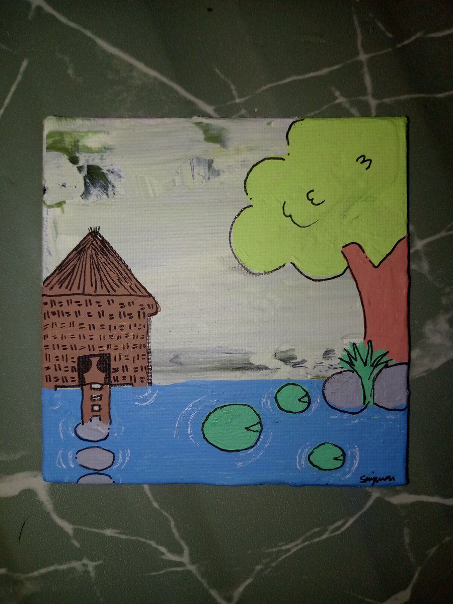 I painted with an old canvas that I found 🫶🏻 5/10