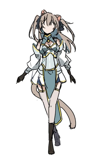 猫ちゃんの服姫騎士みたいになっちゃった……もっとこう、ダークっぽいのがいいな…… 