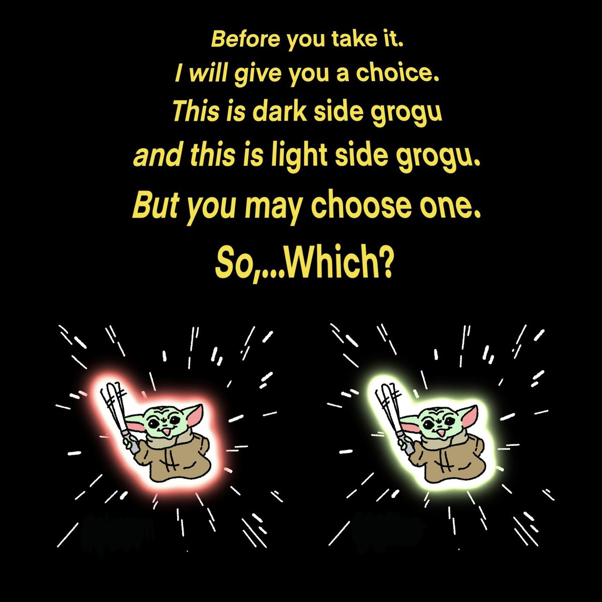 STARWARS celebration
4/20（日）SWAG交換 FREE ☺︎꙳⟡

究極の選択で愛着に打ち勝ち
ライトセーバーを選んだグローグー…

もし欲しい！という方には…
グローグーをどちらに導くか
選んでいただけます…

#SWCJ2025
#StarWarsCelebration 
#SWCJ #SWAG