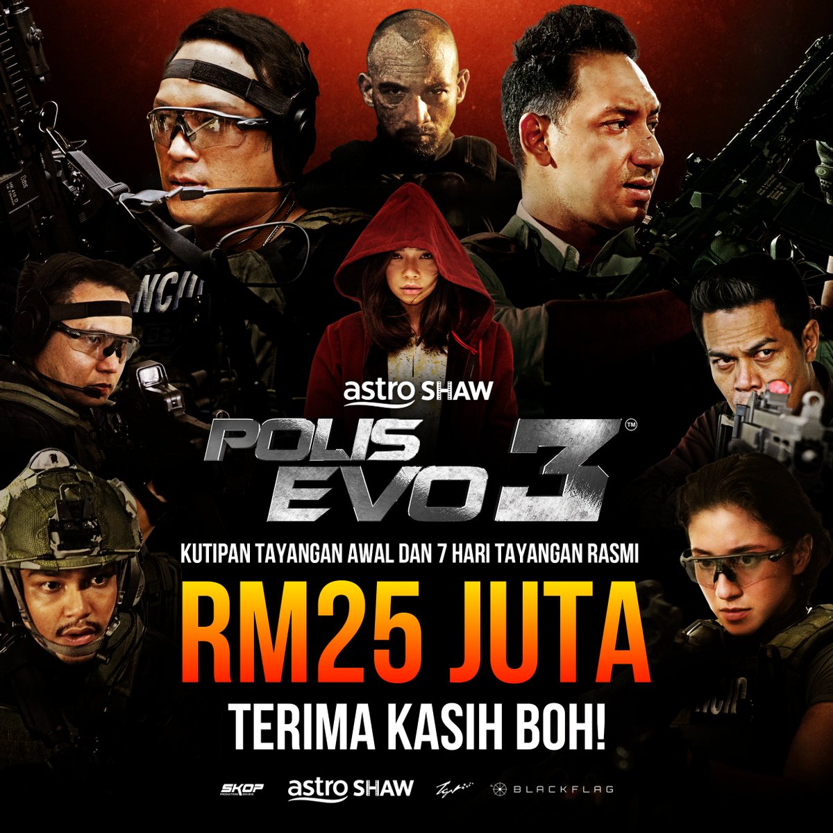 FilemKita's tweet photo. Rekod baru kutipan 7 hari tayangan:
2025: #BloodBrothers (klasifikasi 16) - RM 29.9 juta
2024: #Sheriff (16) - RM 22.1 juta
2023: #PolisEvo3 (13) - RM 25 juta
2022: #MatKilau (P13) - RM 23.3 juta https://t.co/CXQmUHtML0