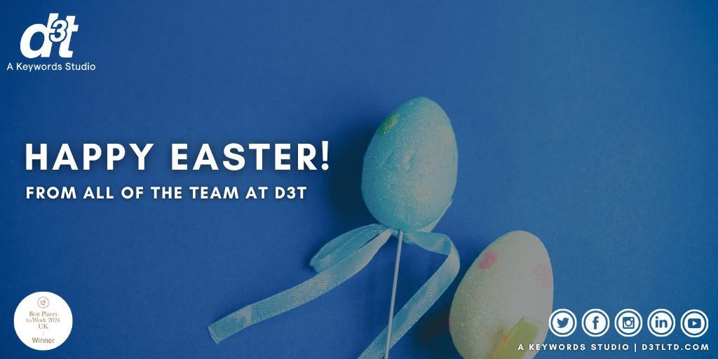 From all of the team at d3t, we would like to wish you all a Happy Easter!

#GoTeam #KeywordsStudios #HappyEaster #Easter