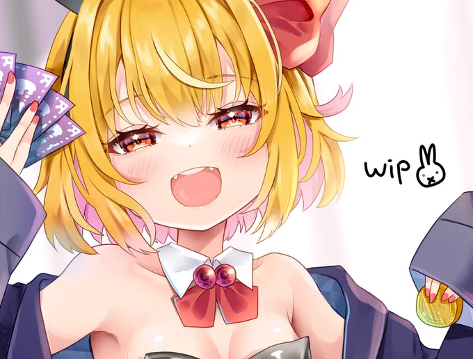 新刊用ルーミアちゃんwip いい顔が描けた!