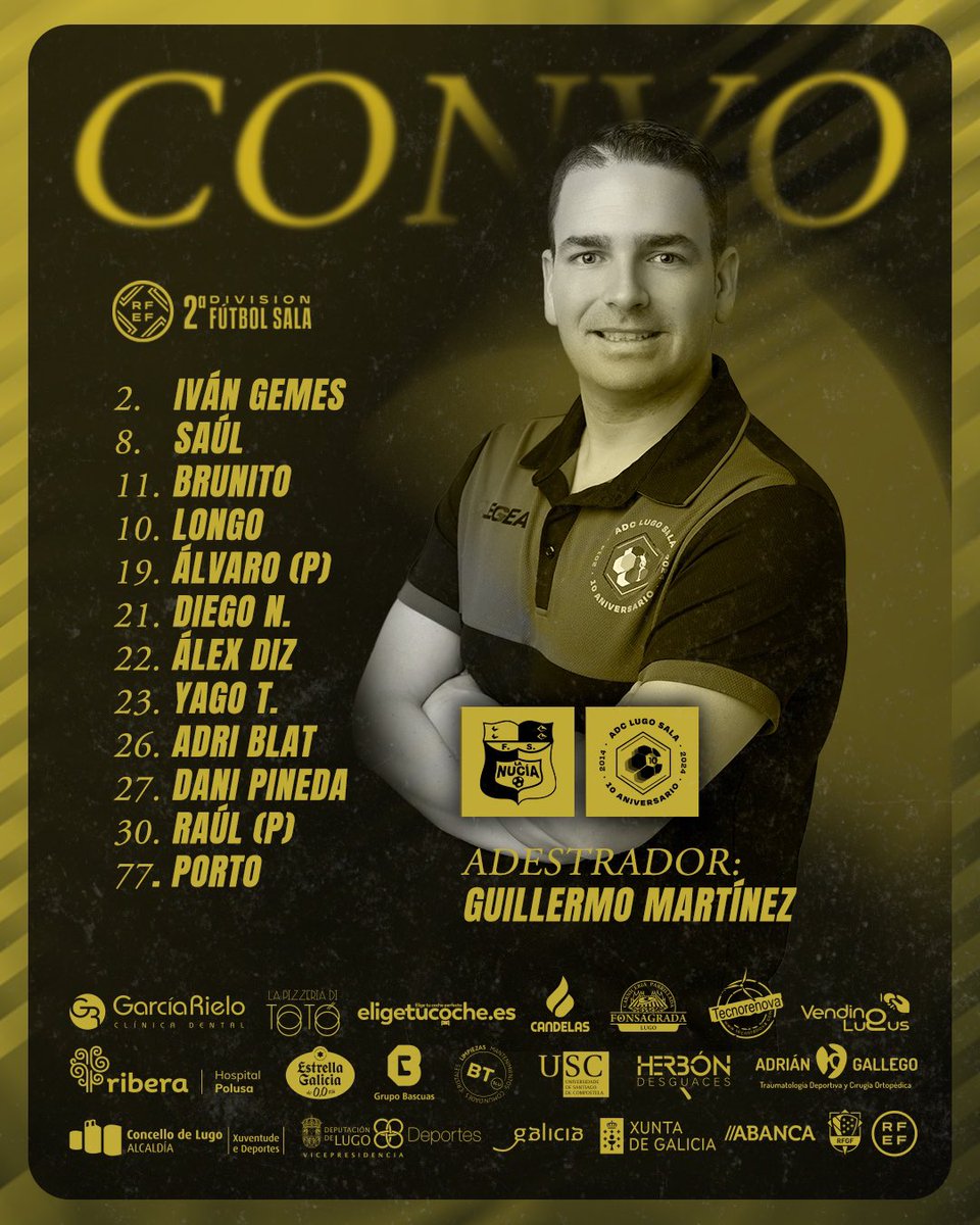 📋 Os nosos para a FINAL de hoxe contra o <a href="/CDNuciaFS/">CD Sporting FS La Nucía</a>! 

#NUNCARenderse #ViaxaconNós