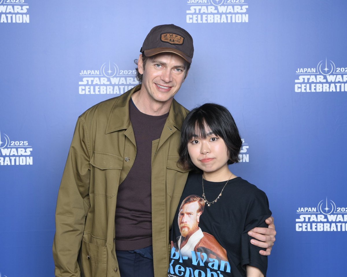m_films07's tweet photo. Happy Birthday Hayden🎉🎂

スターウォーズセレブレーション2日目
ご本人に"Happy Birthday!"と伝えられました！ヘイデンが"Thank you"って
言ってくれた時の笑顔最高でした🥹💕

 #SWCJ  #SWC2025 https://t.co/g4ZrQRprd3