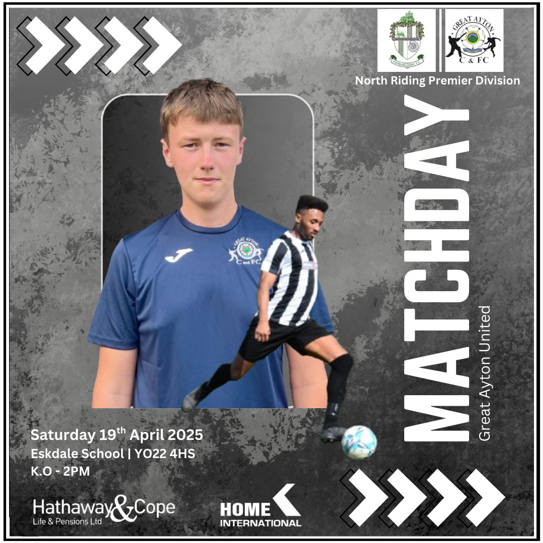 Great Ayton United (@aytonroyals) on Twitter photo MATCHDAY | We travel to the coast this afternoon to play <a href="/ParkFishburn/">Fishburn Park Football Club</a> in the <a href="/NRFLOfficial/">North Riding League</a> #UTA #Ayton ⚫️⚪️
📆 19.04.25
🆚️ <a href="/ParkFishburn/">Fishburn Park Football Club</a>
⏰️ KO-2PM
🏆 <a href="/NRFLOfficial/">North Riding League</a>
🏟 Eskdale Sch | YO22 4HS MATCHDAY | We travel to the coast this afternoon to play <a href="/ParkFishburn/">Fishburn Park Football Club</a> in the <a href="/NRFLOfficial/">North Riding League</a> #UTA #Ayton ⚫️⚪️
📆 19.04.25
🆚️ <a href="/ParkFishburn/">Fishburn Park Football Club</a>
⏰️ KO-2PM
🏆 <a href="/NRFLOfficial/">North Riding League</a>
🏟 Eskdale Sch | YO22 4HS
