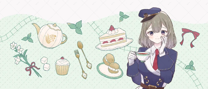 ⌇𝙬𝙤𝙧𝙠悠弦ミラさま(#yuduru_mira)のグッズ用描きおろしイラストを制作させていただきました!ゆっくり紅茶を楽しんでいるイメージで描かせていただきましたグッズの詳細は悠弦ミラさまのポストをご覧くださいよろしくお願いいたします! 