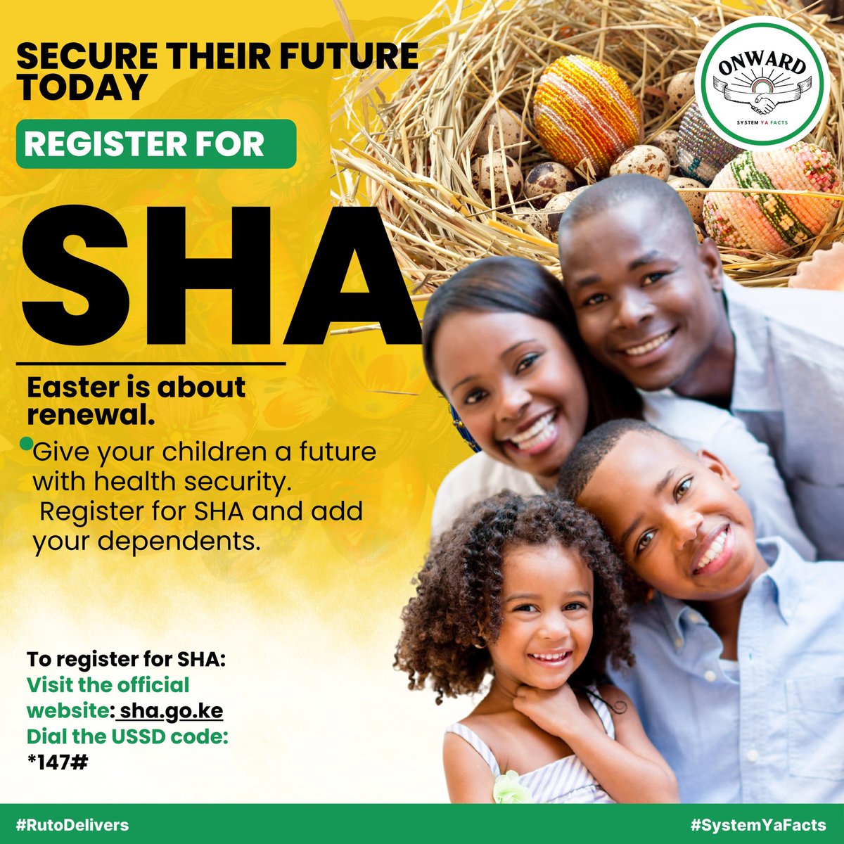 WilliamsMkenya's tweet photo. Health. Peace. Love. The real Easter bundle. All-in-one with SHA. Register today: online via https://t.co/UvOYmo18nz or dial *147# and give your family real protection. #EasterWithSHA Healthy Love Language ๐ฅ๐ฃโค๏ธ https://t.co/eTTbIXblDg