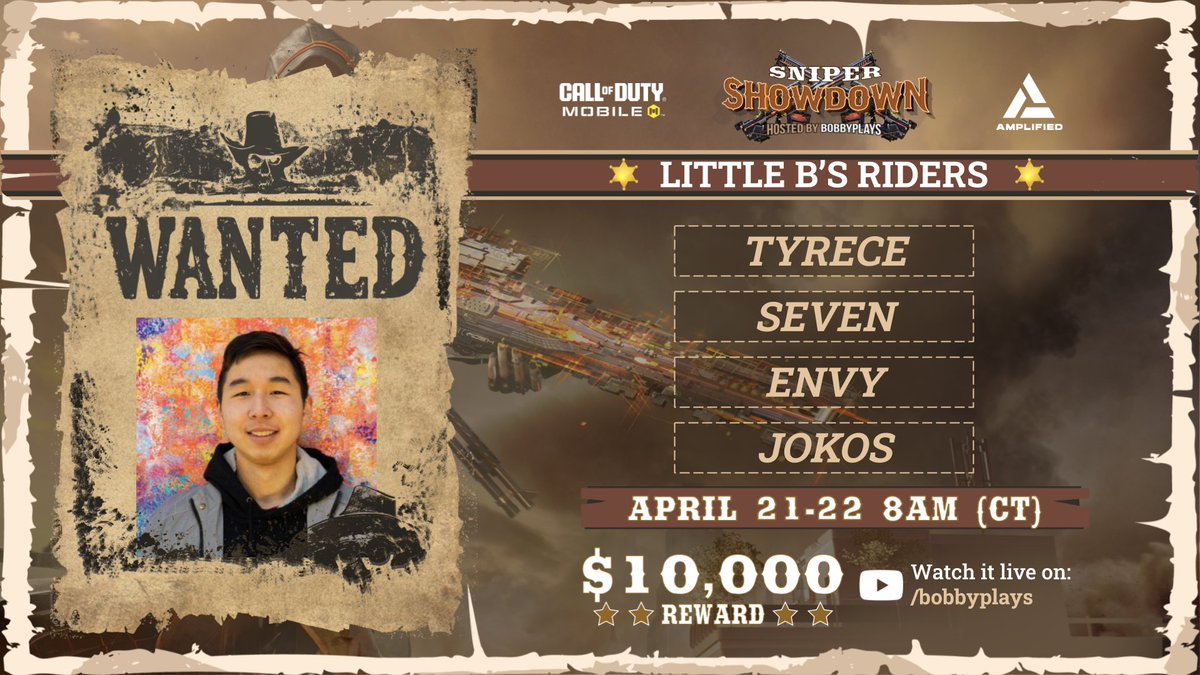 I’ll be playing the Sniper Showdown tournament with <a href="/LittleB_inV/">LittleB</a> ! Watch it live on April 21st on <a href="/RealBobbyPlays/">Bobby Plays</a> channel.