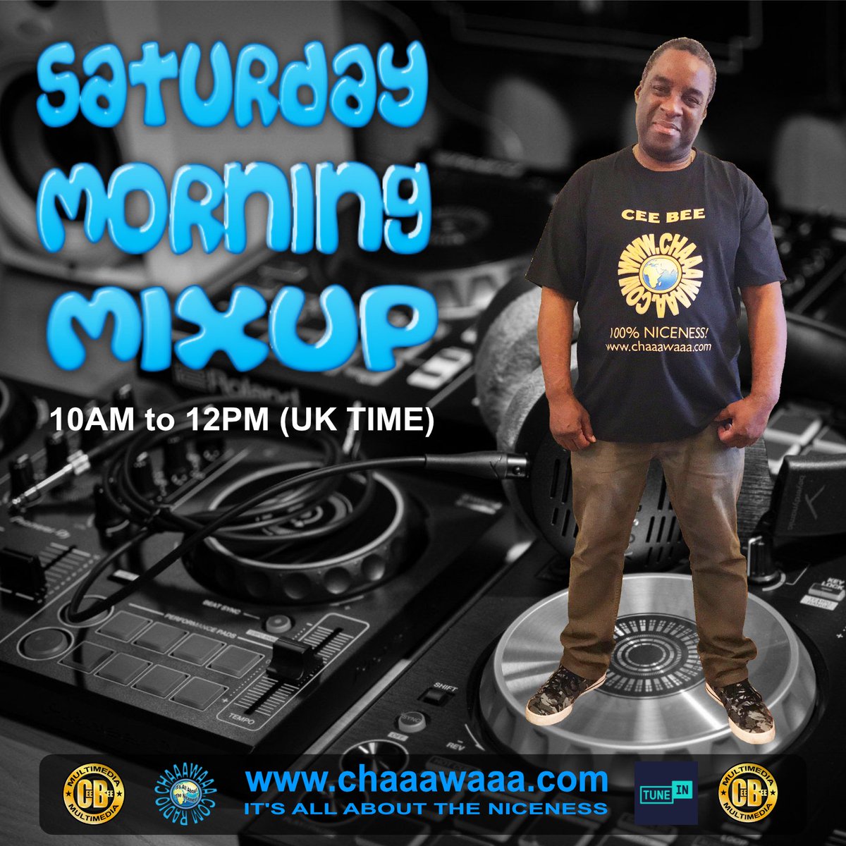 Join me TODAY for the Saturday Morning Mixup 10am to 12pm on chaaawaaa.com. Playing the best in Soul, Funk, RnB, Hip Hop and Reggae. Features include ‘Same Song, Lovers Rock Edition’ also ‘Breaks &amp; Beats Revealed Hip-Hop Edition’. Looking forward to your company!