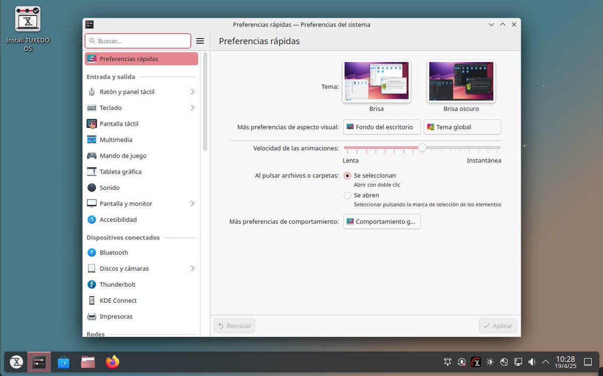 mmoroca's tweet image. Probando distros de Linux me topé con esta #TuxedoOS, promete sencillez a la par que potencia gracias al uso de KDE Plasma como entorno de escritorio y está diseñada para el hardware de un fabricante alemán, lo que quizá provocó algunos cuelgues... 🤔 tuxedocomputers.com/en/TUXEDO-OS_1…