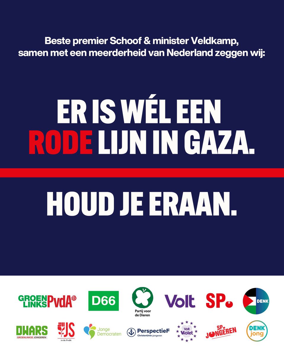 Lisawesterveld's tweet photo. Wij zeggen: Er is wél een rode lijn. Onze advertentie, vandaag in het AD, Trouw en de Volkskrant.

Deel dit statement en help ons om meer partijen te overtuigen. https://t.co/N8oK2NohZI