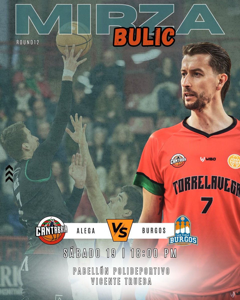 Partido en casa con nuestra afición, vamos a luchar equipo ❤️💚

🏀 @sanpabloburgos
🏟️ Pabellón Vicente Trueba
⏰ Sábado 19 de abril a las 18.00h

¡Vamos @grupoalegacantabria !

#baloncestodeprimera #round12