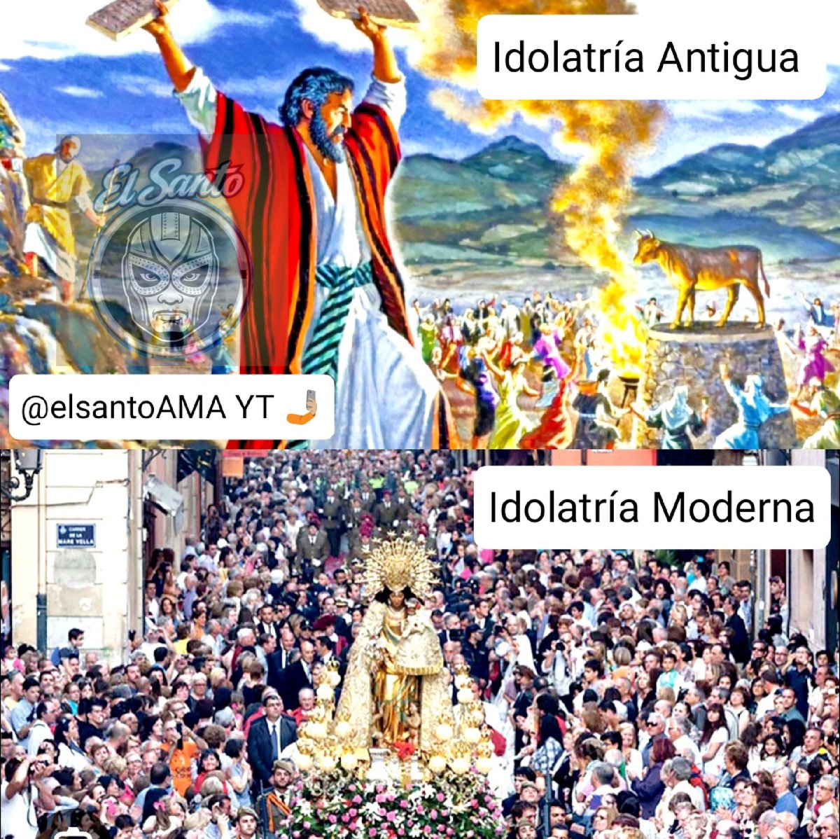 elsantoAMA's tweet image. Procesiones = Antiguo Becerro
Vírgenes = Idolatría 
* Lo que más detesta Dios.
* 1 Corintios 10: 14 nos dice "huyan de la idolatría" 👈🏼📖 1 Juan 5: 21 "Hijitos, cuidado con los ídolos" 👈🏼📖 Éxodo 20: 4,5 "No te hagas ninguna imagen tallada..No te inclines ante esas cosas" 👈🏼📖🧠