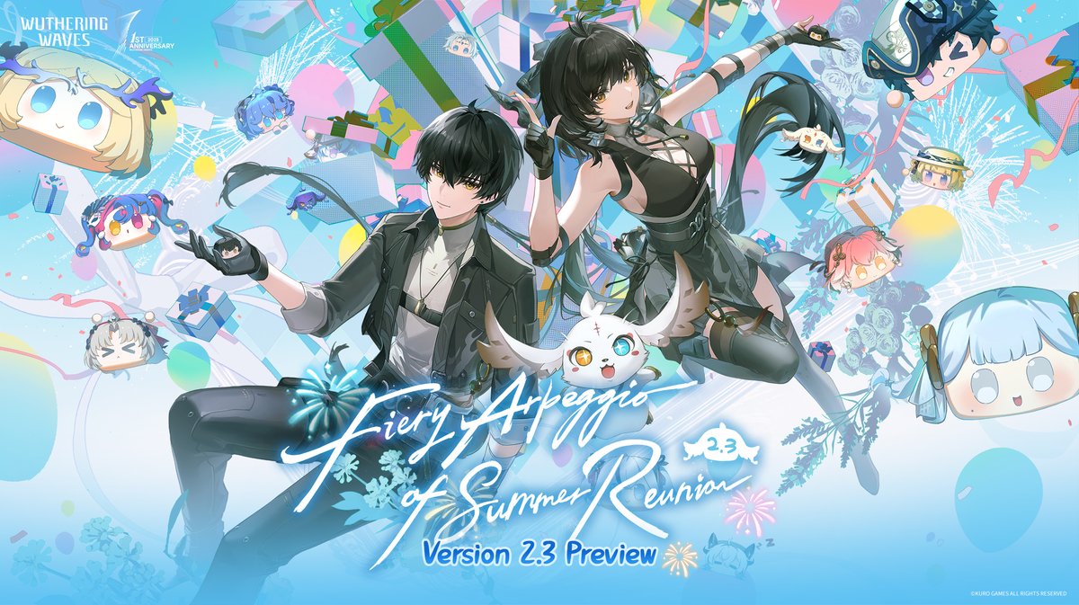 Wuthering_Waves's tweet photo. Wuthering Waves Version Preview | Version 2.3 "Fiery Arpeggio of Summer Reunion" Scheduled for Release on April 29 (UTC+8) with 1st Anniversary

The Preview Special Broadcast has concluded. Take a look back at all these exciting updates: https://t.co/gP0S1L4EjY

#WutheringWaves 
#WuWaAnniversary