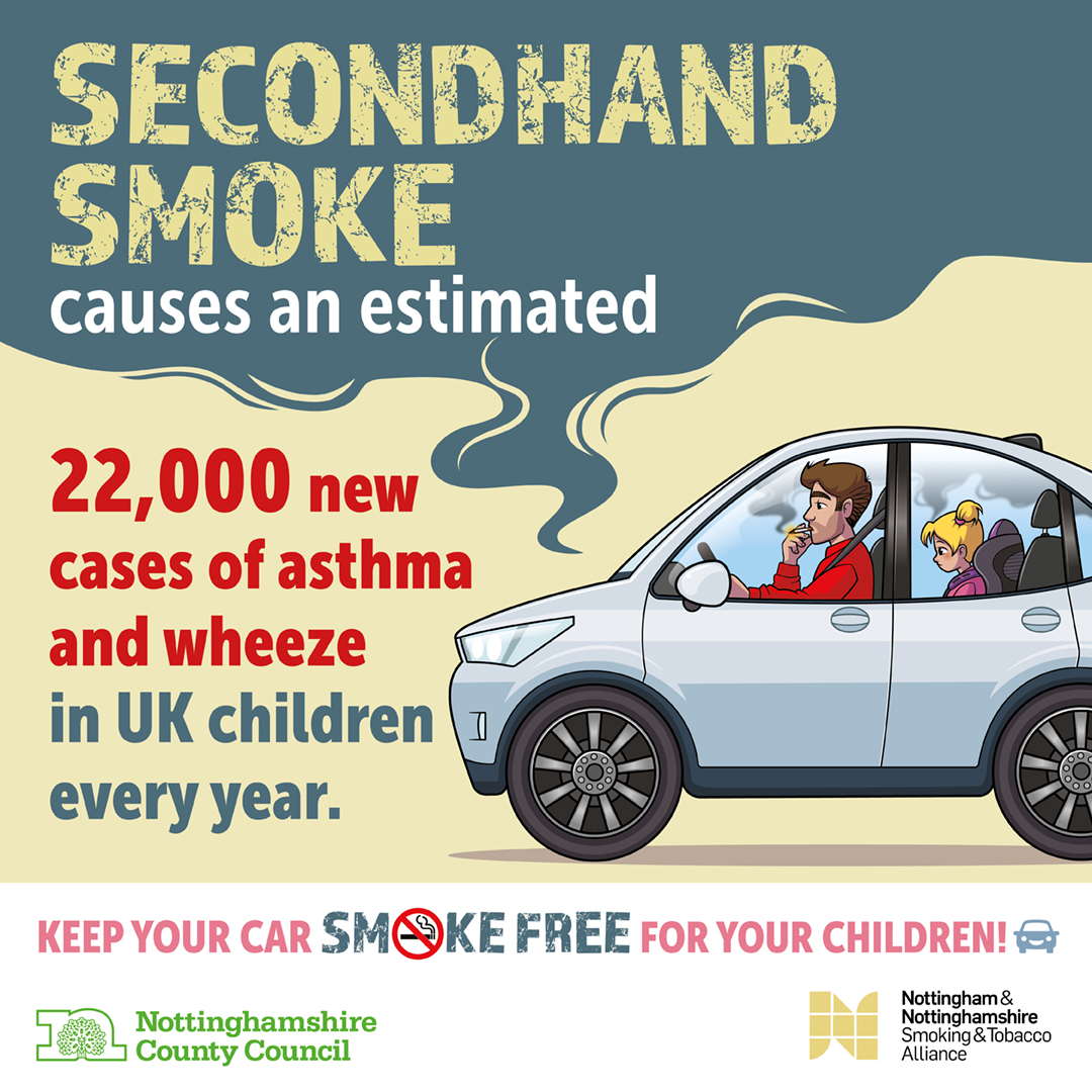 Nottingham and Nottinghamshire Smokefree Alliance (@smokefreenn) on Twitter photo It's estimated that 22,000 new cases of asthma and wheeze in UK children are caused by secondhand smoke every year. Protect your children from secondhand smoke! It's estimated that 22,000 new cases of asthma and wheeze in UK children are caused by secondhand smoke every year. Protect your children from secondhand smoke!