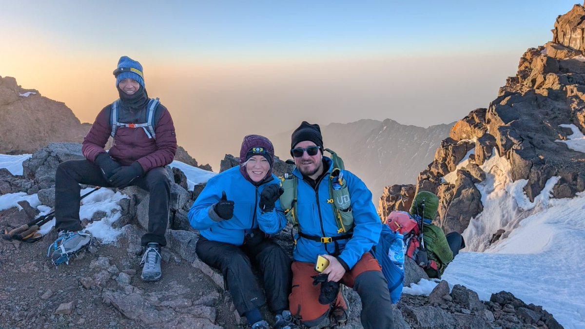 Arriving in Marrakesh on Thursday evening, the team's first six-hour trek took them through the gorgeous High Atlas Mountain range in Morocco to their camp.

Their final ascent started at 3:30am local time, braving temperatures as low as -15 degrees to reach the snow-covered peak
