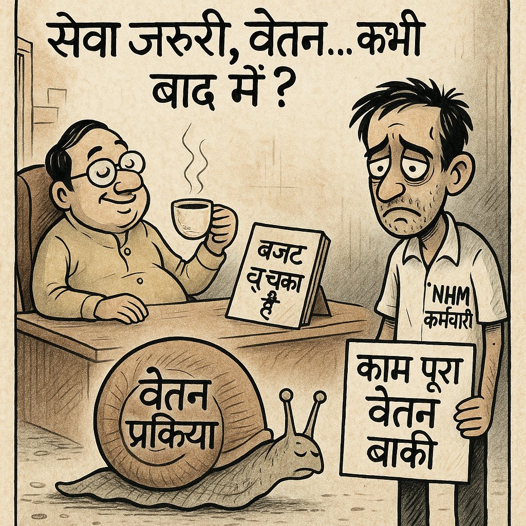 #NHM कर्मचारियों में मचा वेतन के लिए हाहाकार , आंख मूंद कर,तमाशा देख रही प्रदेशसरकार...?
<a href="/ChhattisgarhCMO/">CMO Chhattisgarh</a> 
<a href="/BJP4CGState/">BJP Chhattisgarh</a> <a href="/ShyamBihariBjp/">ShyamBihari Jaiswal</a> <a href="/OPChoudhary_Ind/">OP Choudhary</a> <a href="/PMOIndia/">PMO India</a> <a href="/brijmohan_ag/">Brijmohan Agrawal</a> <a href="/CGVOICE00777/">Voice of Chhattisgarh</a> <a href="/Chandrakar_Ajay/">Ajay Chandrakar</a> <a href="/amaragrawalBJP/">Amar Agrawal</a> <a href="/cgsvskm/">छ.ग. सर्व विभागीय संविदा कर्मचारी महासंघ (CGSVSKM)</a> <a href="/DainikBhaskar/">Dainik Bhaskar</a> <a href="/MoHFW_INDIA/">Ministry of Health</a> <a href="/HealthCgGov/">Health Department CG</a>