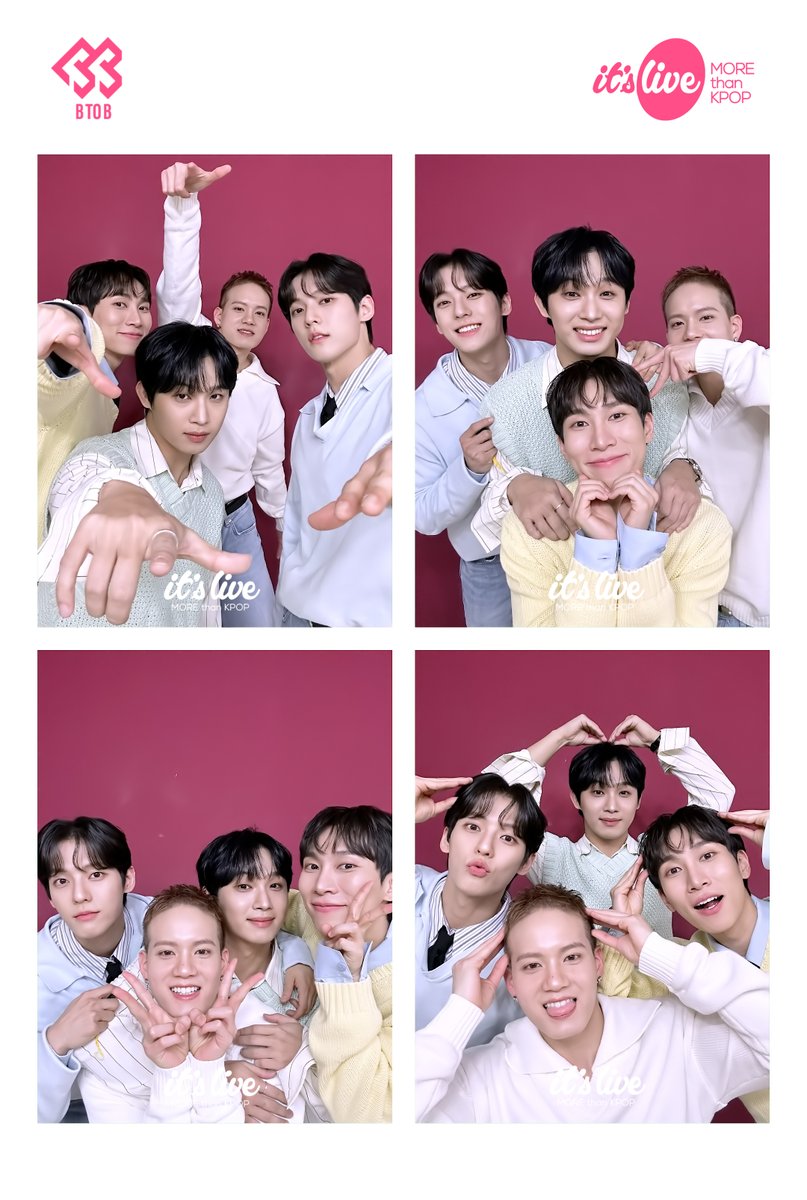 itsLIVEofficial's tweet photo. 비투비가 추천하는 네컷 포즈!✨
지금 바로 it's Live 틱톡에서 BTOB의 잇라네컷 촬영 영상을 확인하세요💗
▶https://t.co/ZcTK5z9Ieo◀
#itsLive #비투비 #KPOP #잇츠라이브 #잇라네컷 #인생네컷 #PhotoBooth #itsLive4Cut https://t.co/ptxQHp00Ci