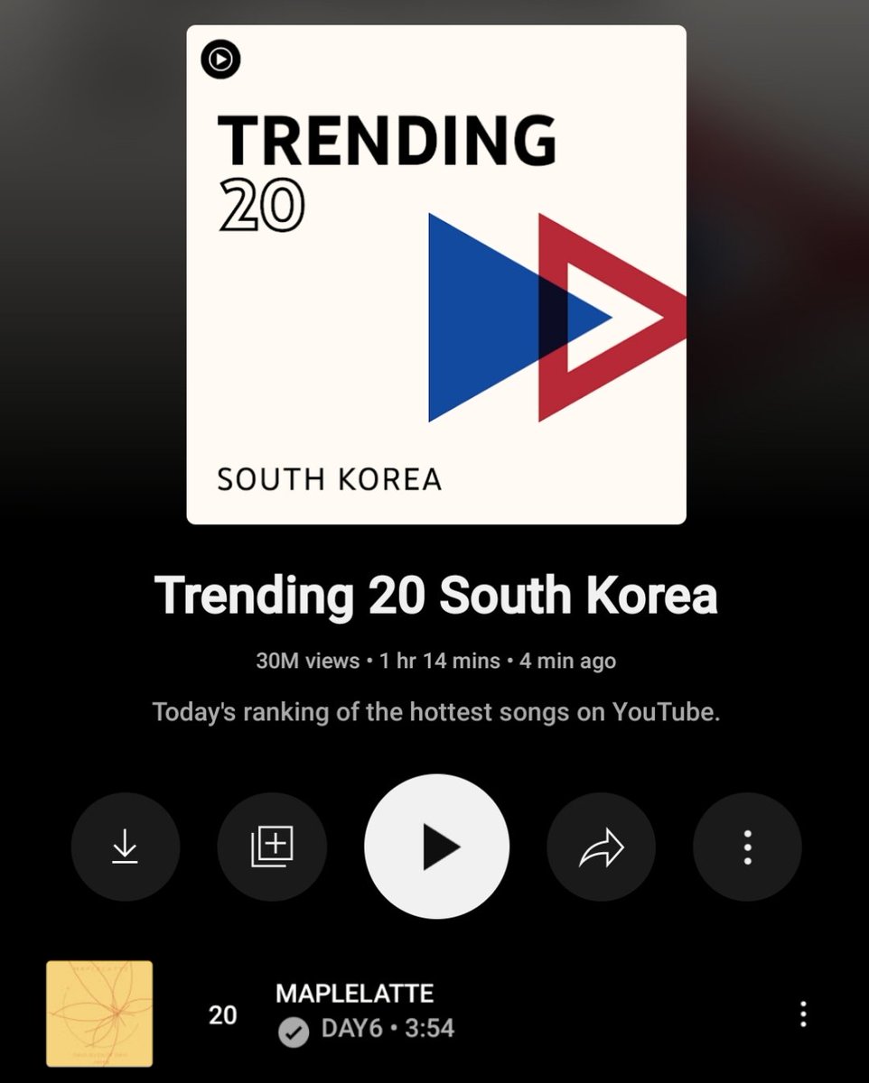 Day6YouTubeFile's tweet photo. @day6official 30 Trending for Music on YouTube South Korea

#20. ‘MAPLELATTE’ Official Audio 🔺️

🎧  https://t.co/vRRyylxRnq

#DAY6 #데이식스 @day6official
#DAY6_EvenOfDay #Even_of_Day
#MAPLELATTE #메이플라떼 https://t.co/gDicKvAW0U