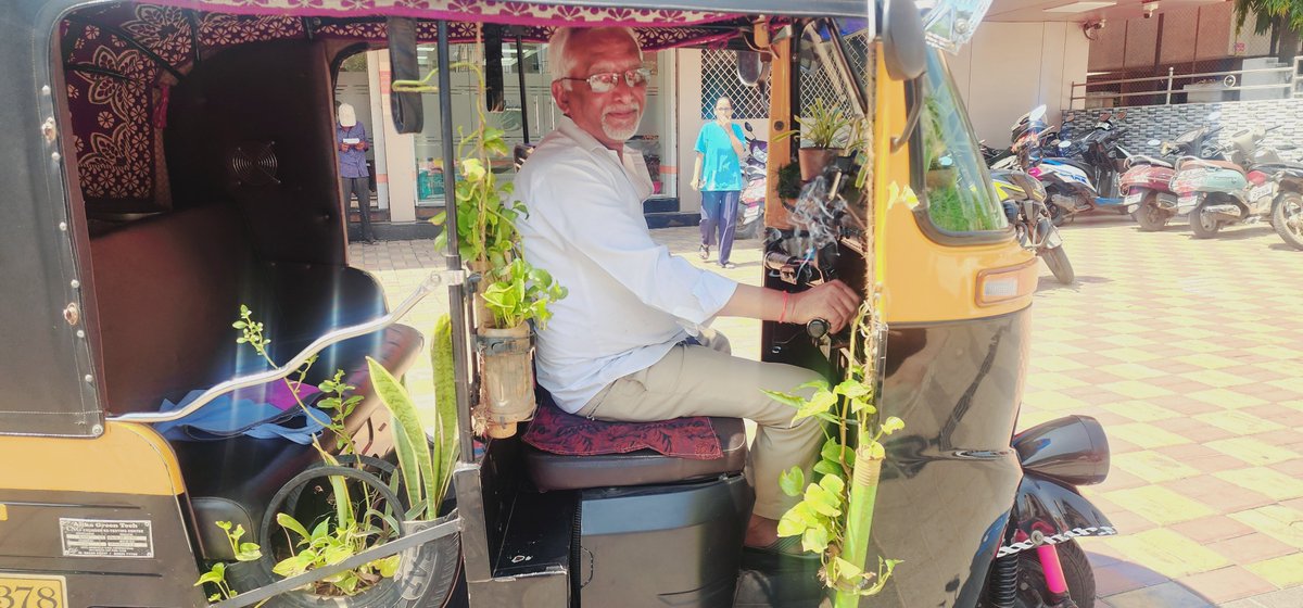 Pune: Green Auto Driver Spreads Positivity One Ride at a Time punekarnews.in/pune-green-aut…