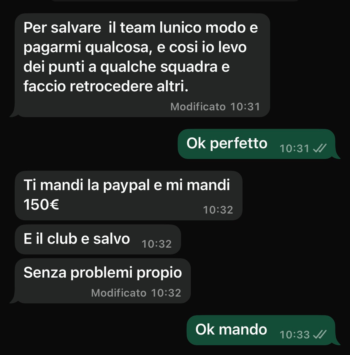 ProClubs Unita 🇮🇹 (@proclubsunita) on Twitter photo Mr. <a href="/DellosaVPG/">Arron Louis Dellosa</a> here is another damning proof that Carmine and Steven are the same, asking for money to stay in the league and not be relegated is a scandalous thing.
If you want the full photo, don't hesitate to write privately to have it.
#SaveProClubsITA #CarmineandStevenOUT Mr. <a href="/DellosaVPG/">Arron Louis Dellosa</a> here is another damning proof that Carmine and Steven are the same, asking for money to stay in the league and not be relegated is a scandalous thing.
If you want the full photo, don't hesitate to write privately to have it.
#SaveProClubsITA #CarmineandStevenOUT